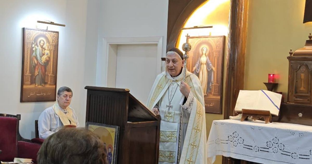 المطران طوبجي يكرّس ويعيد افتتاح كنيسة مار شربل في العزيزية - سوريا